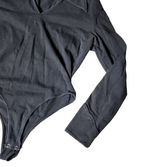 Vintage Froxx 70s wing collar high leg cheeky black body suit - Picture 4 of 4